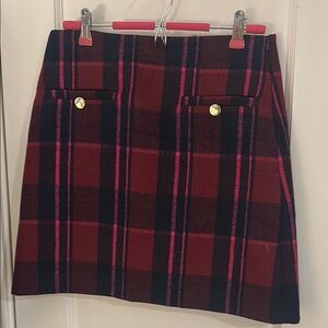 LOFT Plaid Wool Skirt